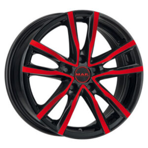 MAK MILANO Fényes fekete Piros 6,5X16 5 X110 ET35 65,1