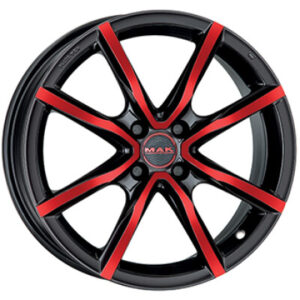 MAK MILANO 4 Fényes fekete Piros 5,5X15 4 X100 ET42 60,1