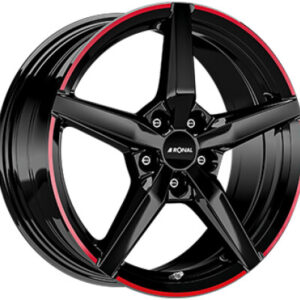 RONAL R69 Fényes fekete piros 7,5X17 5 X100 ET48 68