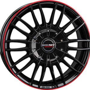 Borbet CW3 Fényes fekete piros 7,5X18 5 X118 ET53 71,1