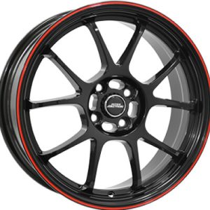 Inter Action PHOENIX Fényes fekete Piros 7X17 5 X114,3 ET40 73,1