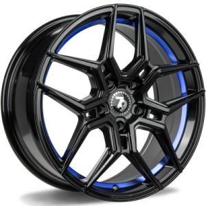 seventy9 SV-B Fényes fekete Kék belső LIP 9,5X19 5 X120 ET38 74,1