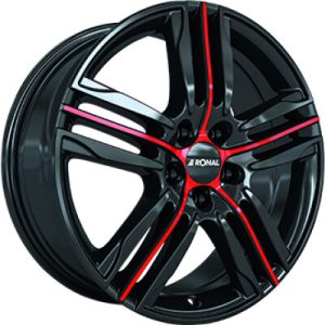 RONAL R57 Fényes fekete piros 7,5X19 5 X120 ET50 65,1