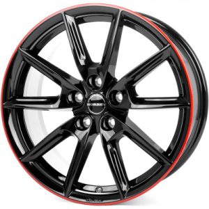 Borbet Borbet LX18 fényes fekete piros peremmel 8X18 5 X114,3 ET40 72,6